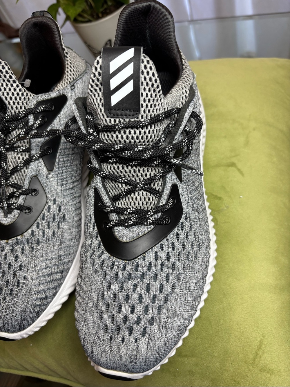 adidas Grey and Black Knit Athletic Sneakers - Picture 10 of 11